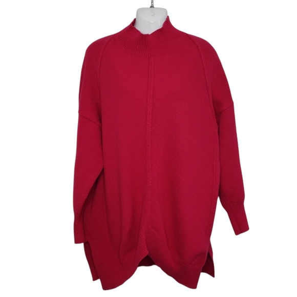 Maeve Anthropologie Hot Pink Crystal Tunic Sweater Women's 1X Plus Size - Picture 1 of 14
